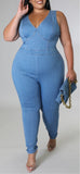 DENIM GIRL JUMPSUIT-CURVY